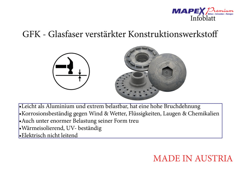 MAPEX Premium - Bürstenkopf mit Basisteil "MADE IN AUSTRIA"