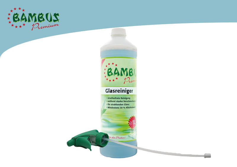 Bambus Premium - Glasreiniger 1L + Sprühdüse
