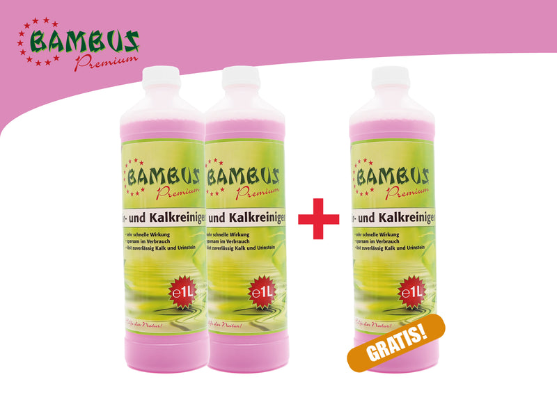 Bambus Premium Sanitär - und Kalkreiniger 1 L 3er Set
